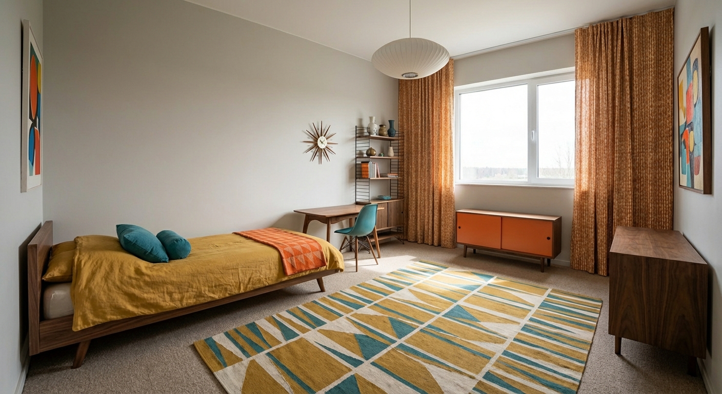 Mid-Century Modern Kids Room Design Ideas