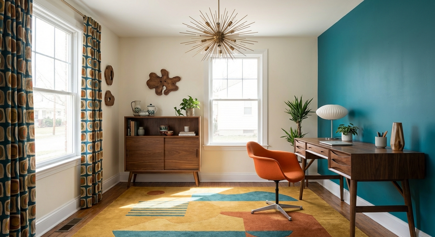 Mid-Century Modern Home Office Design Ideas